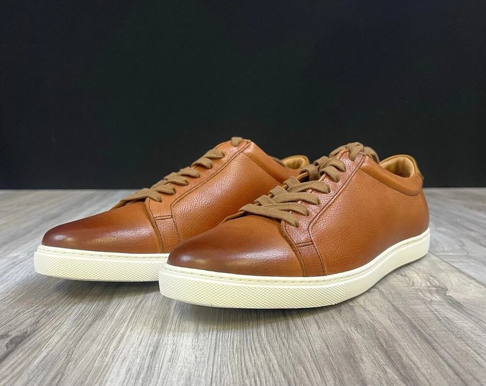 Allen Edmonds Courtside Chili Brown Leather Cupsole Sneakers Mens 11.5 D NEW